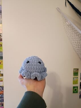 Crochet Octopus Small Plushie - Light Blue